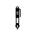 Black solid icon for Pen, ink and fountain