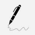 Icon pen, pen, filling in the document Royalty Free Stock Photo