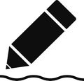 Icon of pencil writing a line Royalty Free Stock Photo