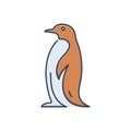 Color illustration icon for Penguin, adelie and animal
