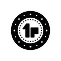 Black solid icon for Penny, cash and coin