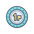 Color illustration icon for Penny, cash and coin