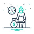 Mix icon for Pensions, pensioner and stipend