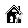 Black solid icon for At, people and homes