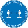 Icon people concept Social Distancing stay 6 feet apart from other people, the practices put in place to enforce Royalty Free Stock Photo