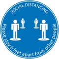 Icon people concept Social Distancing stay 6 feet apart from other people, the practices put in place to enforce Royalty Free Stock Photo