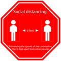 Icon people concept Social Distancing stay 6 feet apart from other people, the practices put in place to enforce social distancing Royalty Free Stock Photo