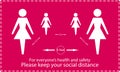 Icon people concept Social Distancing stay 6 feet apart from other people, the practices put in place to enforce social distancing Royalty Free Stock Photo