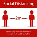Icon people concept Social Distancing stay 6 feet apart from other people, the practices put in place to enforce social distancing Royalty Free Stock Photo