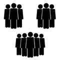 Icon of people crowd icon black on white background.