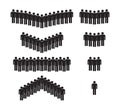 Icon of people. Group of male person. Silhouette of crowd. Pictogram staff for business symbol. Graphic team of humans in work.