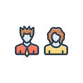 Color illustration icon for People, public and member