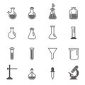 Chemical test tube pictogram icon. Laboratory glassware or beaker equipment isolated. Vector illustration. Royalty Free Stock Photo