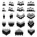 Business team icon vector and group of people icons isolated. Crowd of Office people in team icon silhouettes. Royalty Free Stock Photo