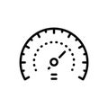 Black line icon for Peregrinate, rpm and speedmeter