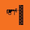 Icon of perforator drilling wall Royalty Free Stock Photo