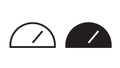 Icon performance dial scale speed level silhouette vector or weight pressure accelerometer pictogram simple graphic shape design