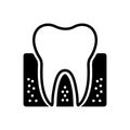 Black solid icon for Periodontics, dental and teeth