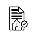 Black line icon for Permit, allow and authorize