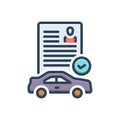Color illustration icon for Permits, allow and transport