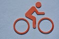 Icon of a person rids a bicycle Royalty Free Stock Photo