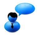 Icon of person with speech bubble Royalty Free Stock Photo
