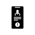 Black solid icon for Personals, private and phone Royalty Free Stock Photo