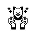 Black solid icon for Pet Care, animal and protection