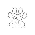 An icon of pets painted in ink on a white background Royalty Free Stock Photo