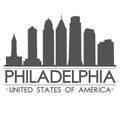 Philadelphia Skyline Silhouette Design City Vector Art