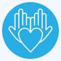 Icon Philanthropist. related to Volunteering symbol. blue eyes style. Help and support. friendship