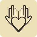 Icon Philanthropist. related to Volunteering symbol. glyph style. Help and support. friendship