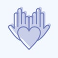 Icon Philanthropist. related to Volunteering symbol. two tone style. Help and support. friendship