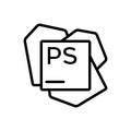Black line icon for Phpstorm, software and fram Royalty Free Stock Photo