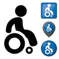 Icon physically pictogram and various wheelchair icons