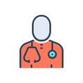 Color illustration icon for Physician, doctor and therapist