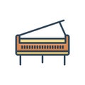 Color illustration icon for Piano, concert and entertainment Royalty Free Stock Photo