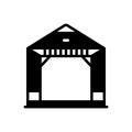 Black solid icon for Pergola, barbecue and excursion Royalty Free Stock Photo