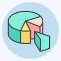 Icon Pie Chart. related to 3D Visualization symbol. color mate style. simple design editable. simple illustration Royalty Free Stock Photo