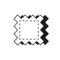 The icon of a piece of fabric. Sewing production. Simple vector illustration on a white background