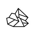 Black line icon for Pierre, rock and crystal