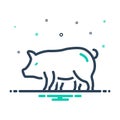 Mix icon for Pig, hog and cattle Royalty Free Stock Photo