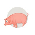 Icon of pig for horoscope Chinese on white background