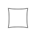Icon pillow. Cushion symbol nap. Black outline pillow isolated on white background. Shape pillow. Vector illustration