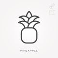 Icon pineapple. With the ability to change the line thickness.