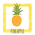 Icon pineapple cute hand-drawn. Vector illustration.