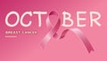 Icon Pink Ribbon for breast cancer awareness