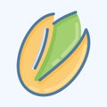 Icon Pistachio. suitable for Nuts symbol. doodle style. simple design editable. design template vector. simple illustration