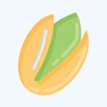 Icon Pistachio. suitable for Nuts symbol. flat style. simple design editable. design template vector. simple illustration