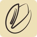 Icon Pistachio. suitable for Nuts symbol. hand drawn style. simple design editable